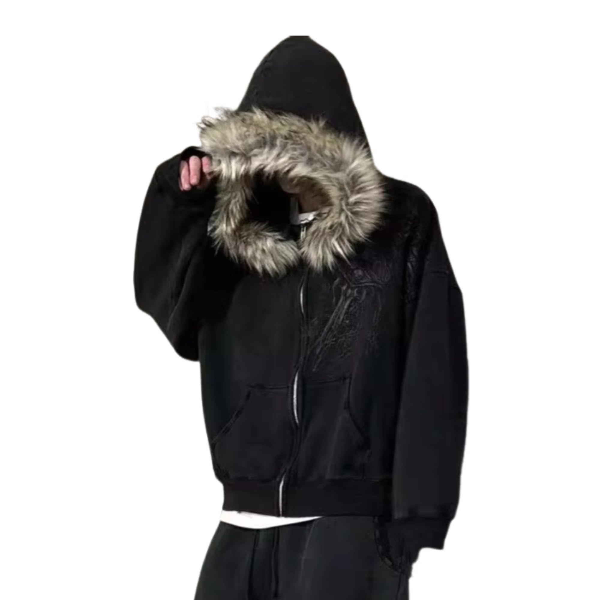 OANTGM Casacos de inverno cropped adolescentes Y2k com capuz e